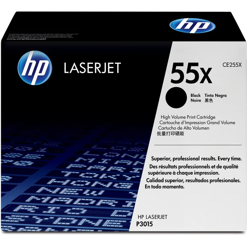 Cartouche de toner laser d'origine HP 55X (CE255X) - Paquet unique - Noir - 1 unité CE255X