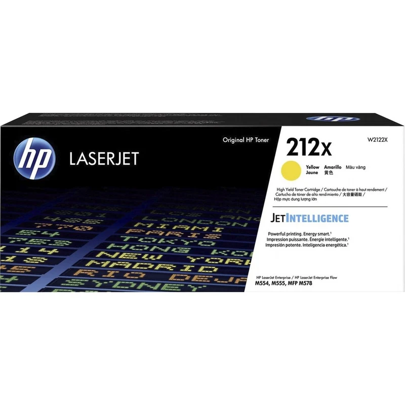 Cartouche de toner laser HP 212X d'origine à haut rendement - Jaune - 1 unité W2122X