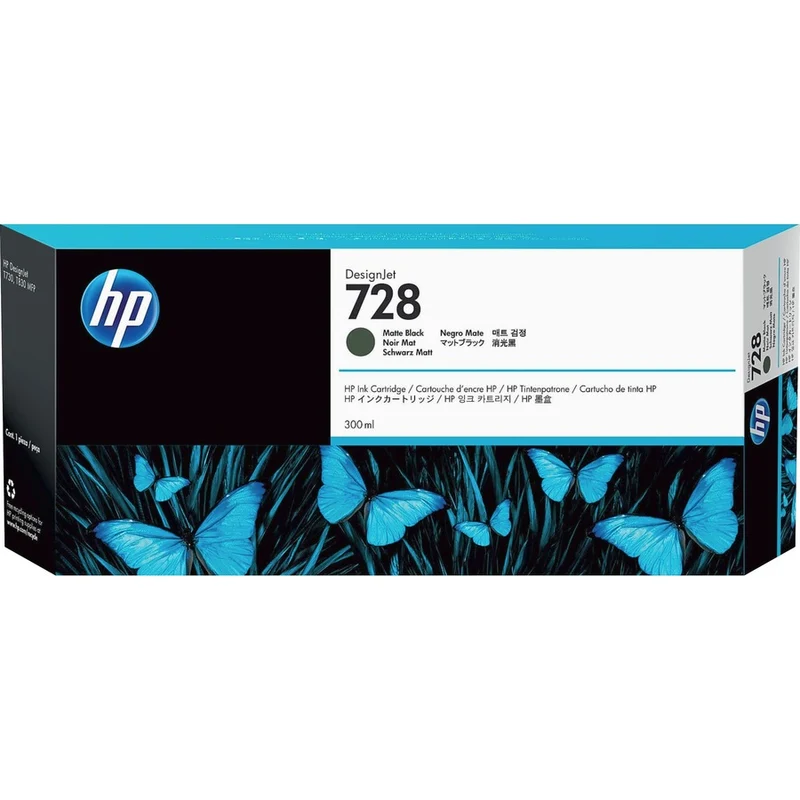 Cartouche d'encre à jet d'encre d'origine HP 728 - Pack noir mat F9J68A