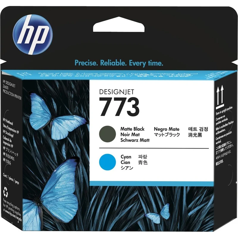 Tête d'impression laser HP 773 d'origine à rendement standard – Noir mat, cyan – 1/paquet C1Q20A