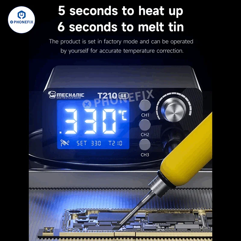 Station de soudage thermostatique MECHANIC T210 SE avec pannes de fer C210