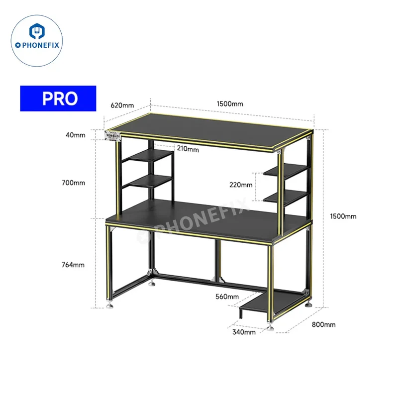 Établi de réparation de téléphones portables avec éclairage LED haute luminosité