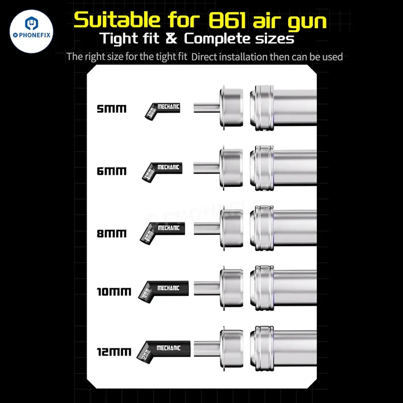 Buse de pistolet à air comprimé diagonale Mechanic 861 5 6 8 10 12 mm