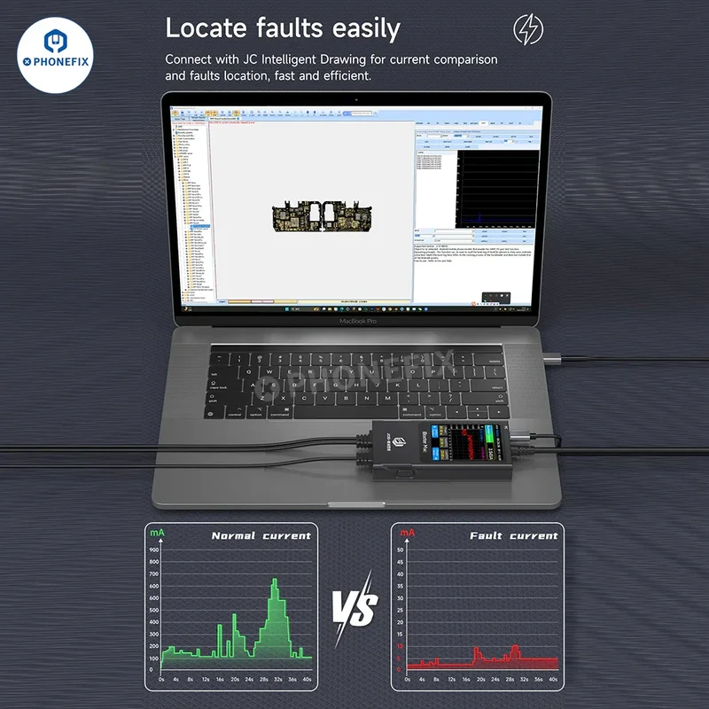 Analyseur de courant iBooter Mac JCID Drawing pour la réparation de MacBook