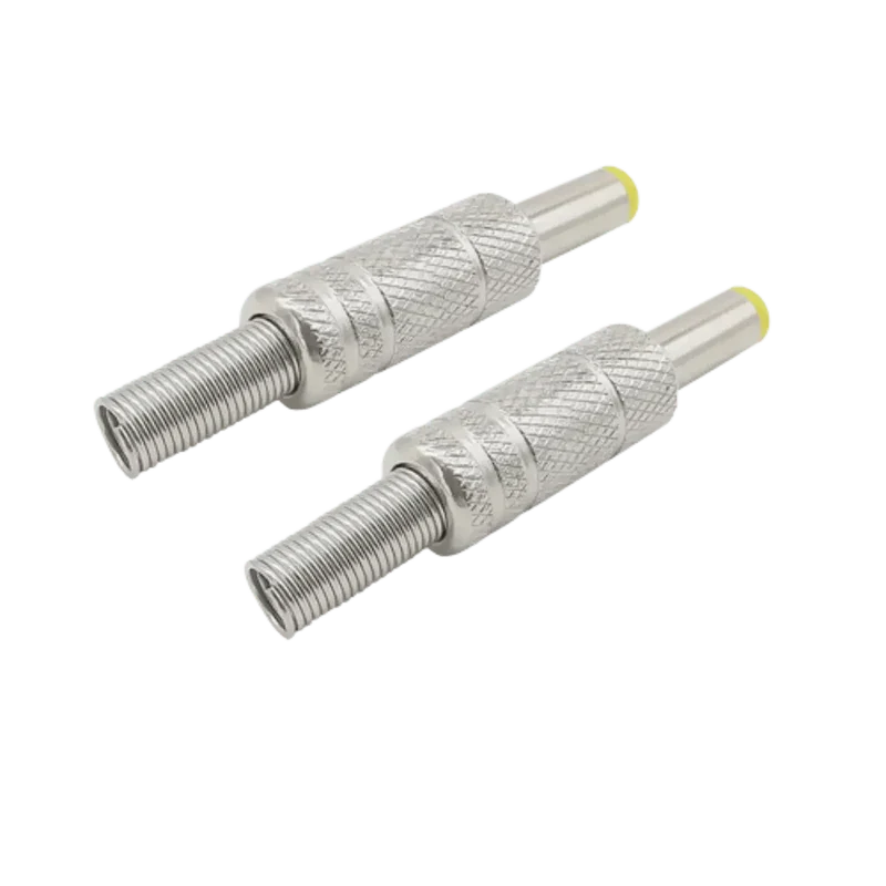 Connecteur fiche mâle 5.5x2.1mm en métal avec tête jaune