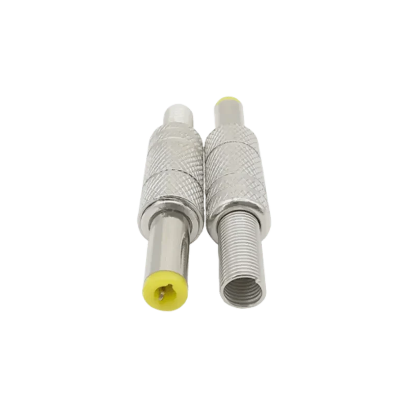 Connecteur fiche mâle 5.5x2.1mm en métal avec tête jaune