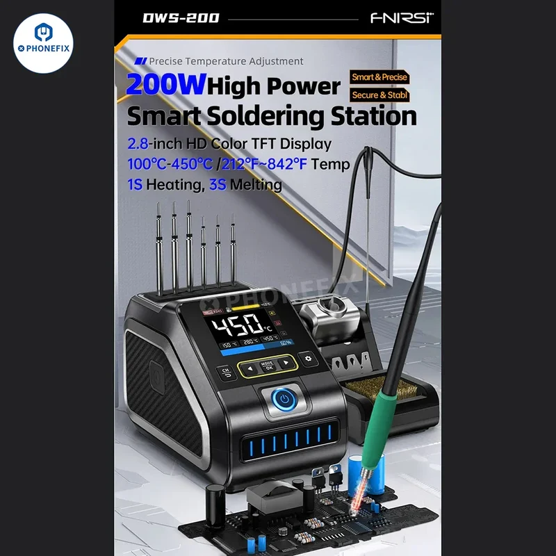 Station de soudage FNIRSI DWS-200 200 W avec poignée T210 T245