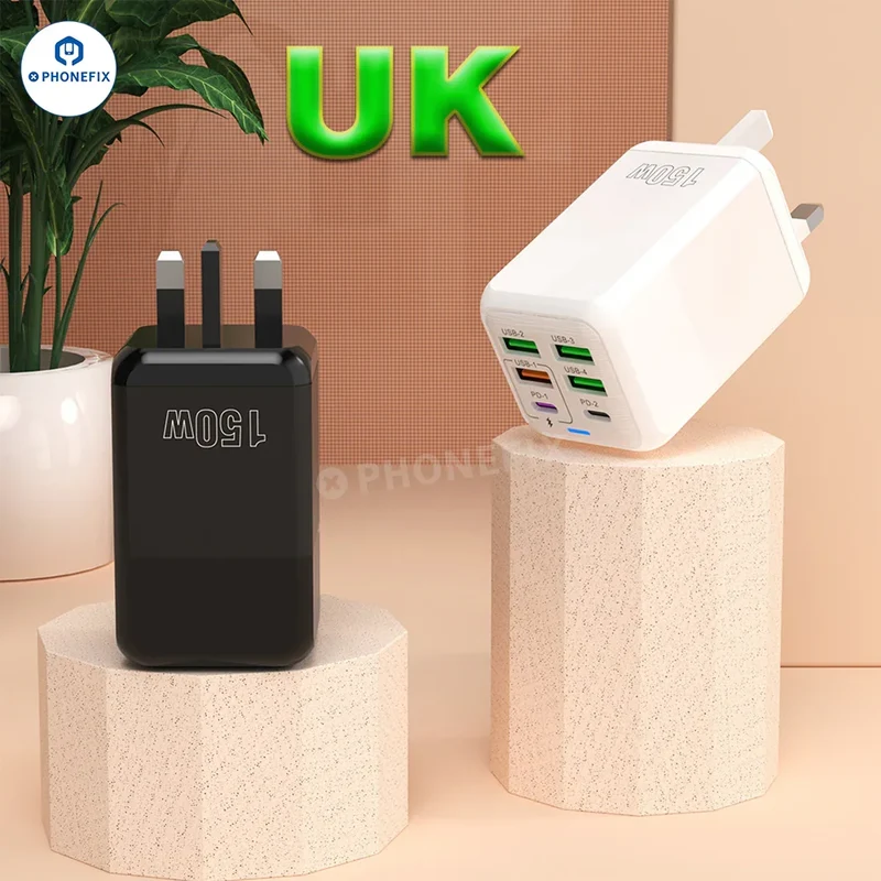 Chargeur rapide multiport 150 W, chargeur USB portable de voyage
