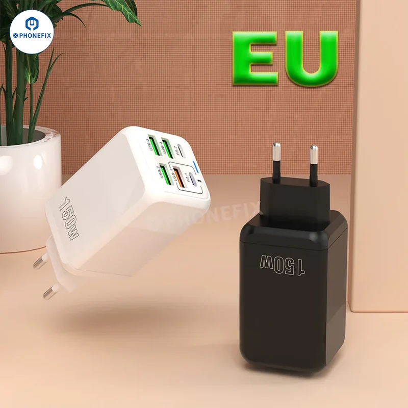 Chargeur rapide multiport 150 W, chargeur USB portable de voyage