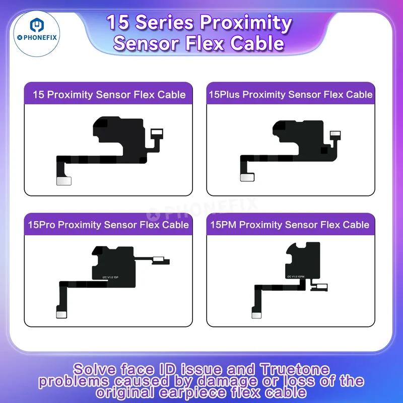Câble flexible pour capteur d'écouteur i2C pour iPhone 8-15 Pro Max