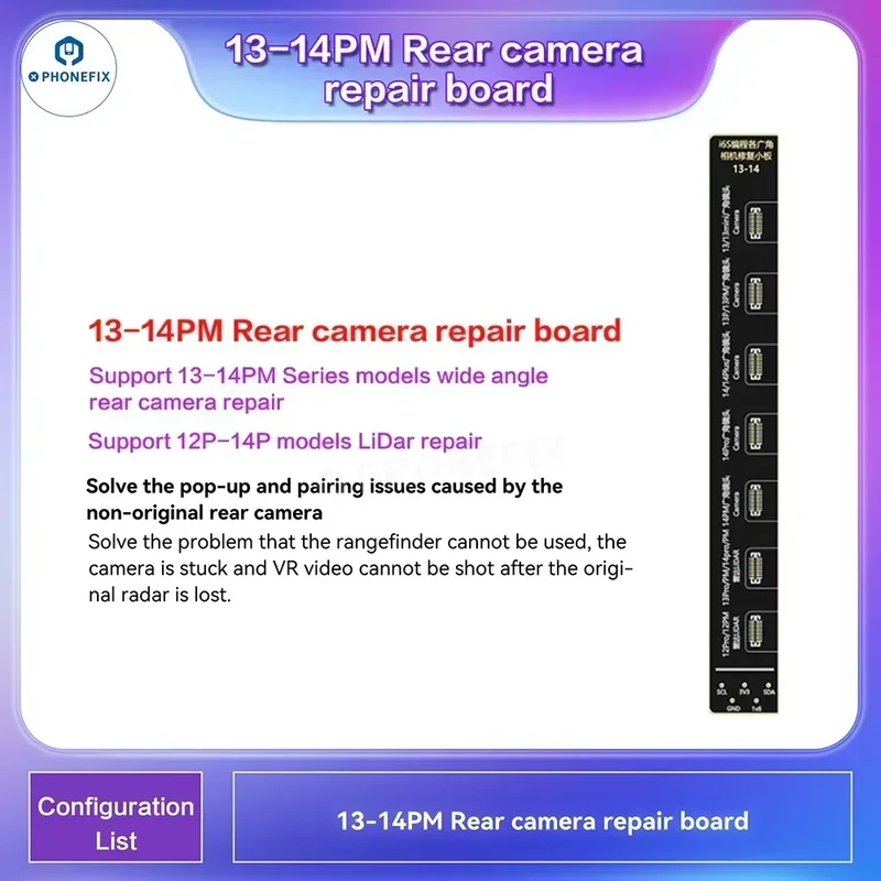 Puce de câble FPC de réparation laser LiDAR i2C pour iPhone 12-14 Pro Max