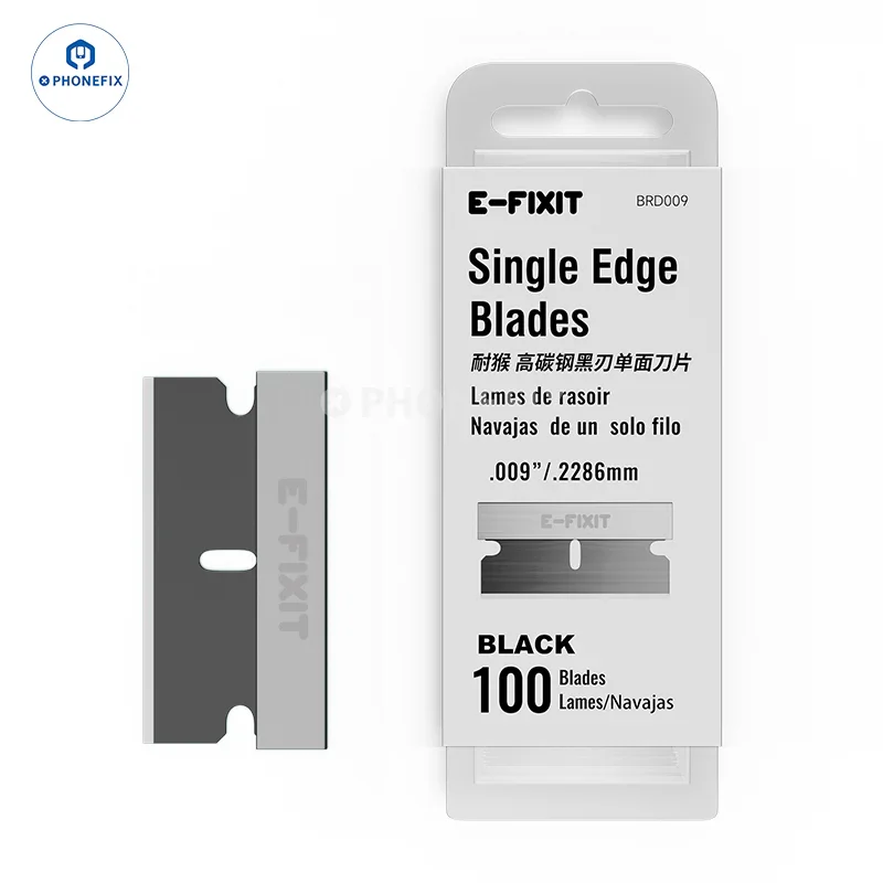 Lame simple face noire E-Fixit BRD009 pour réparation d'iPhone