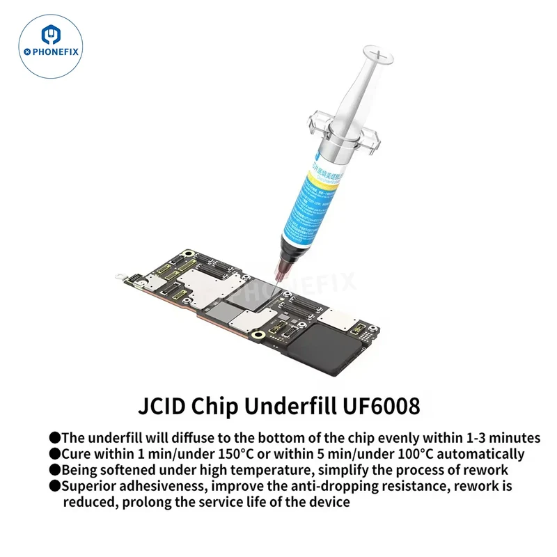 Adhésif JCID UF6008 pour réparation de sous-remplissage de puces PCB de téléphones portables