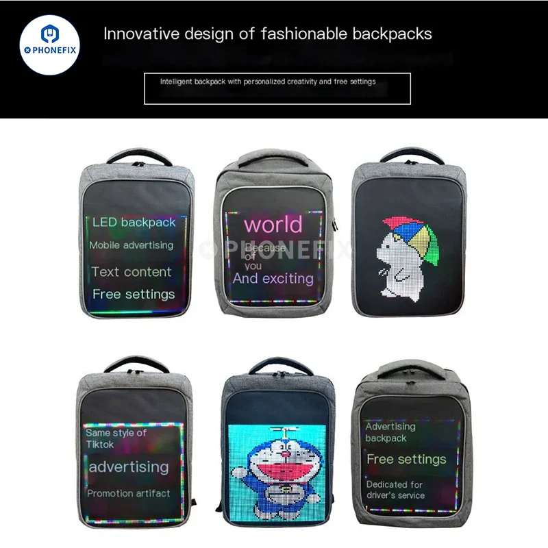 Sac à dos LED pour bricolage, publicité, entreprise, téléphone, ordinateur portable, réparation