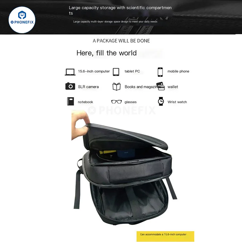 Sac à dos LED pour bricolage, publicité, entreprise, téléphone, ordinateur portable, réparation
