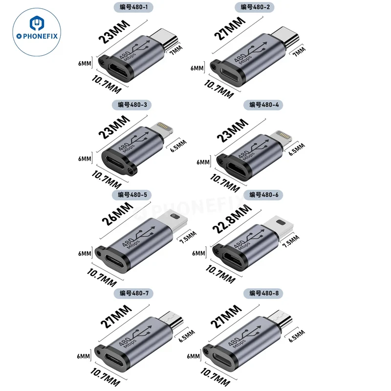 Adaptateur USB type-C femelle/mâle pour téléphone