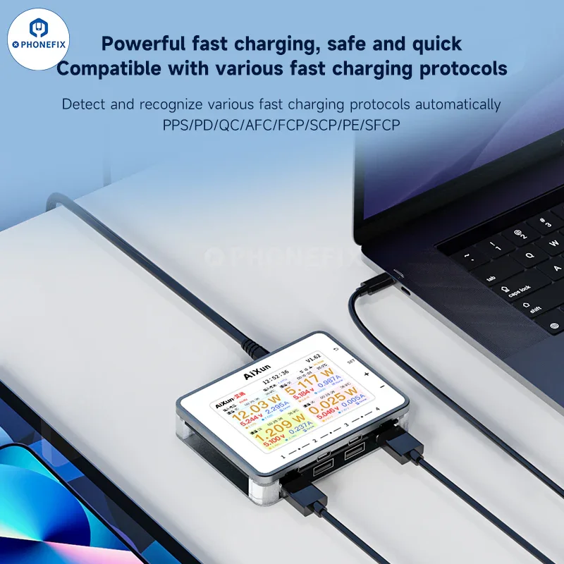 Chargeur rapide intelligent AiXun PF26, station de charge multicanal à 8 ports