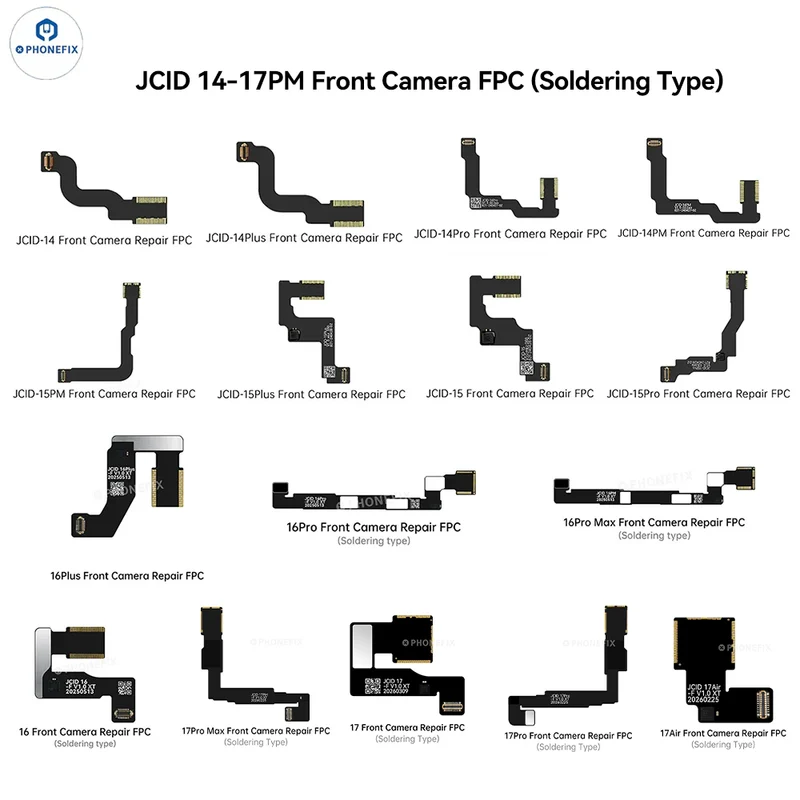 Câble FPC de réparation de caméra avant JCID pour iPhone 14-17 Pro Max