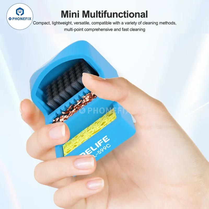 Nettoyeur de pannes à souder RL-599C avec brosse en acier, éponge et fil de cuivre