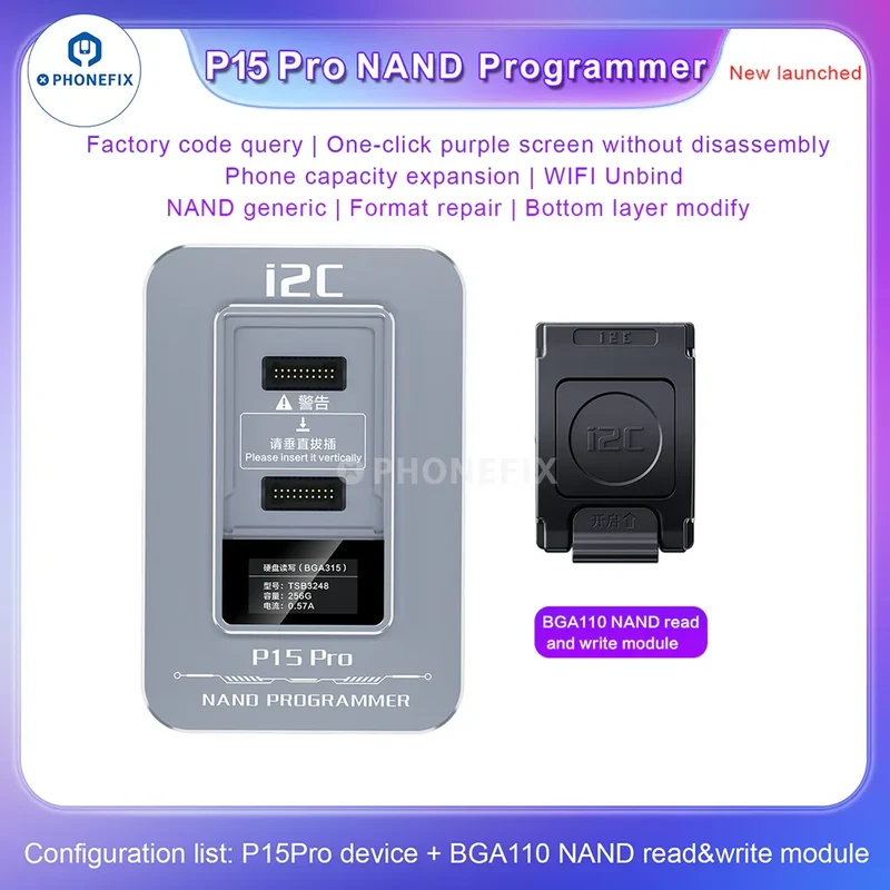 Programmateur NAND i2C P15 Pro pour iPhone 6-15 iPad BGA110 BGA315