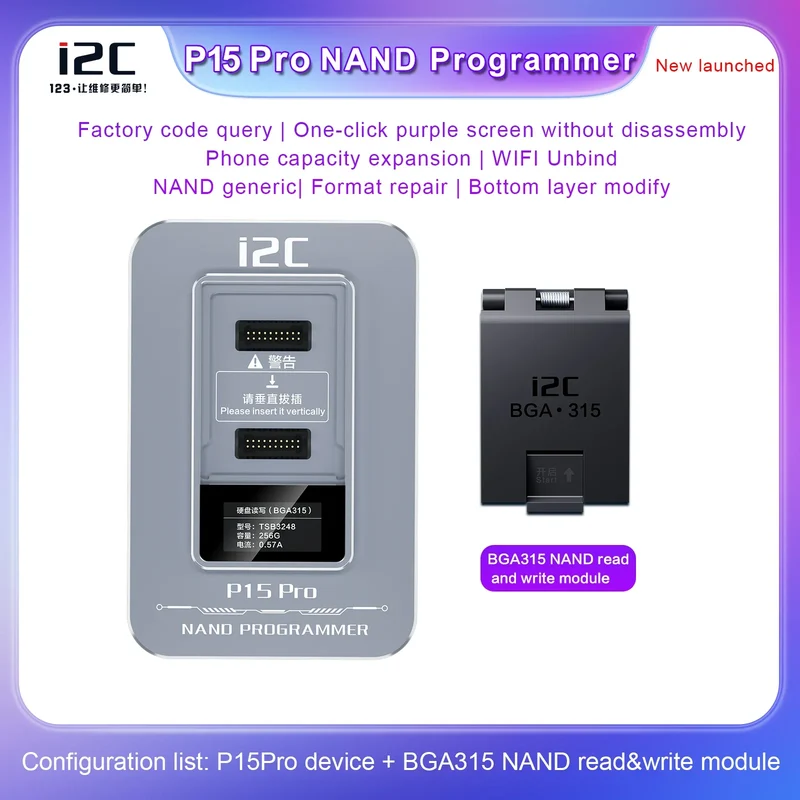 Programmateur NAND i2C P15 Pro pour iPhone 6-15 iPad BGA110 BGA315