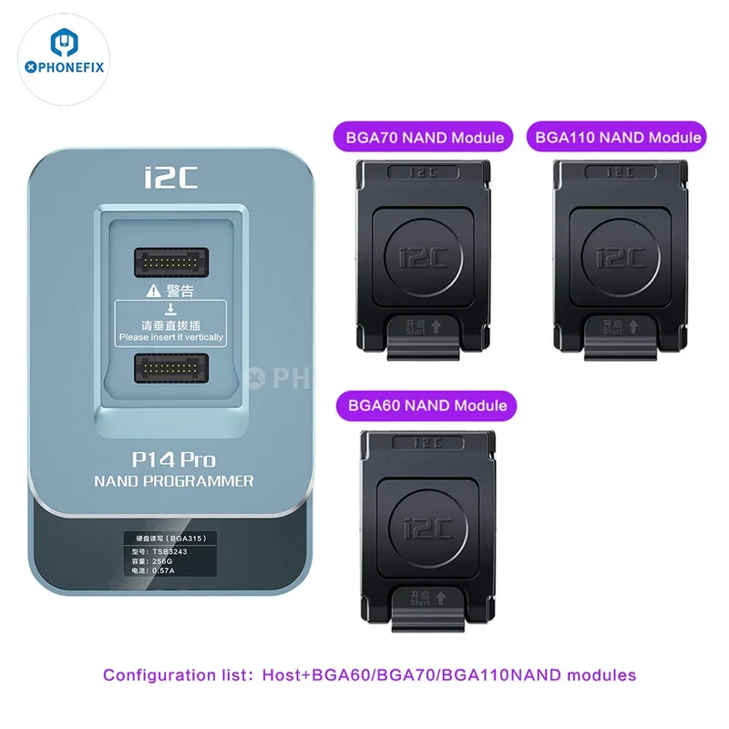 Programmeur I2C P14 Pro BGA110 BGA70 Nand pour iPhone 6S-15 Pro Max