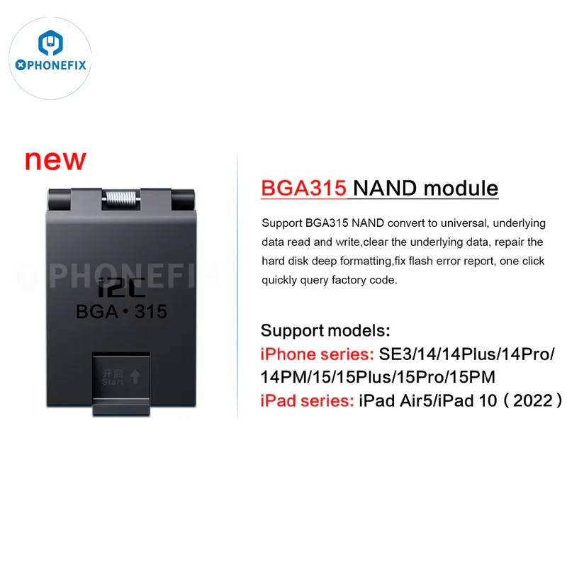 Programmeur I2C P14 Pro BGA110 BGA70 Nand pour iPhone 6S-15 Pro Max