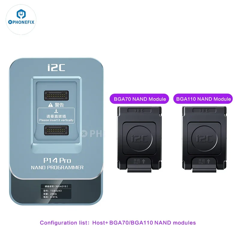 Programmeur I2C P14 Pro BGA110 BGA70 Nand pour iPhone 6S-15 Pro Max