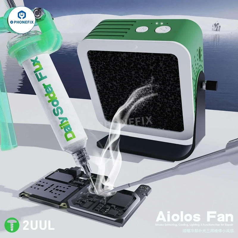 Ventilateur Aiolos 2UUL avec refroidissement, éclairage, extraction de fumée de soudure