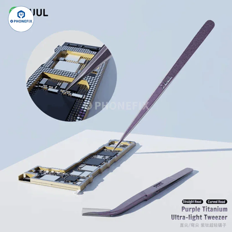 Pince à épiler en titane violet non magnétique 2UUL, outil de réparation de PCB de téléphone