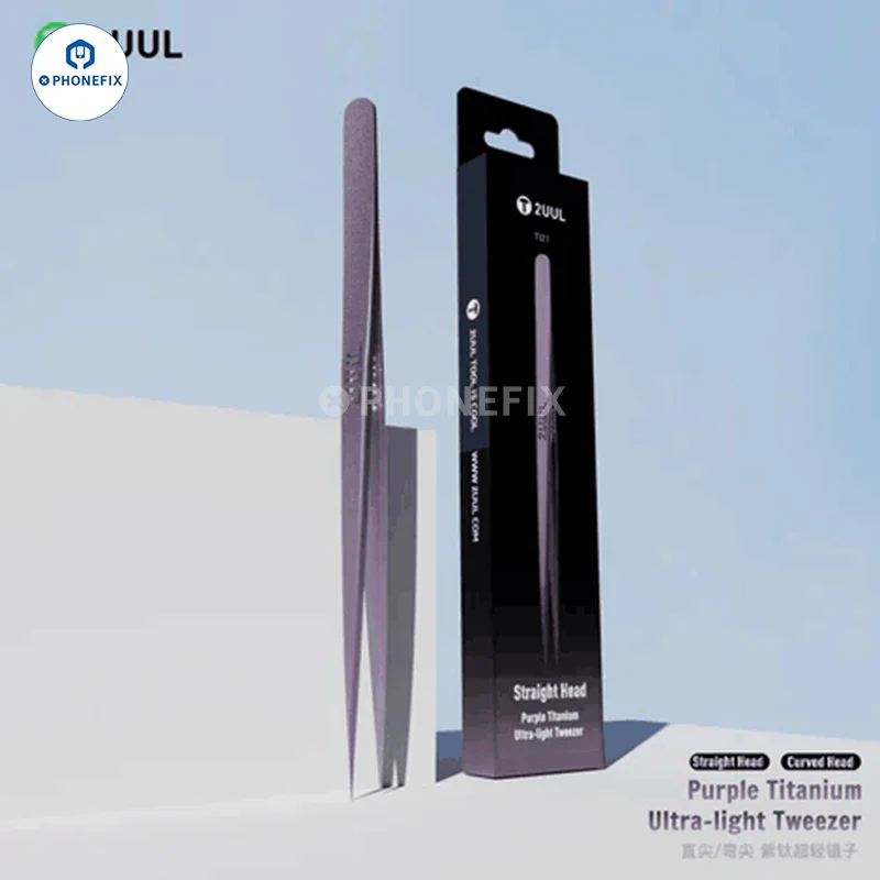Pince à épiler en titane violet non magnétique 2UUL, outil de réparation de PCB de téléphone