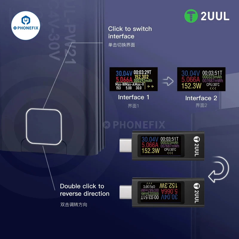 Testeur numérique USB Type-C, détecteur de tension, de courant et de chargeur
