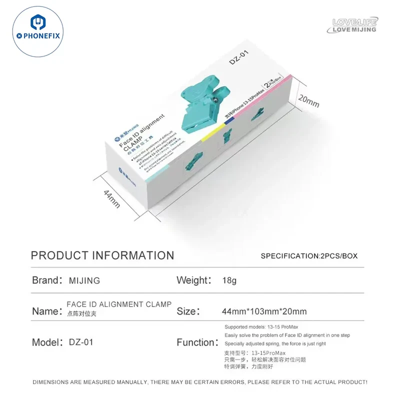 Dispositif d'alignement d'identification faciale YCS-F15 DZ-01 pour iPhone 13-15 Pro Max