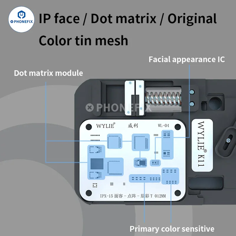 Dispositif de réparation de matrice de points Face ID WYLIE pour iPhone X-15 Pro Max