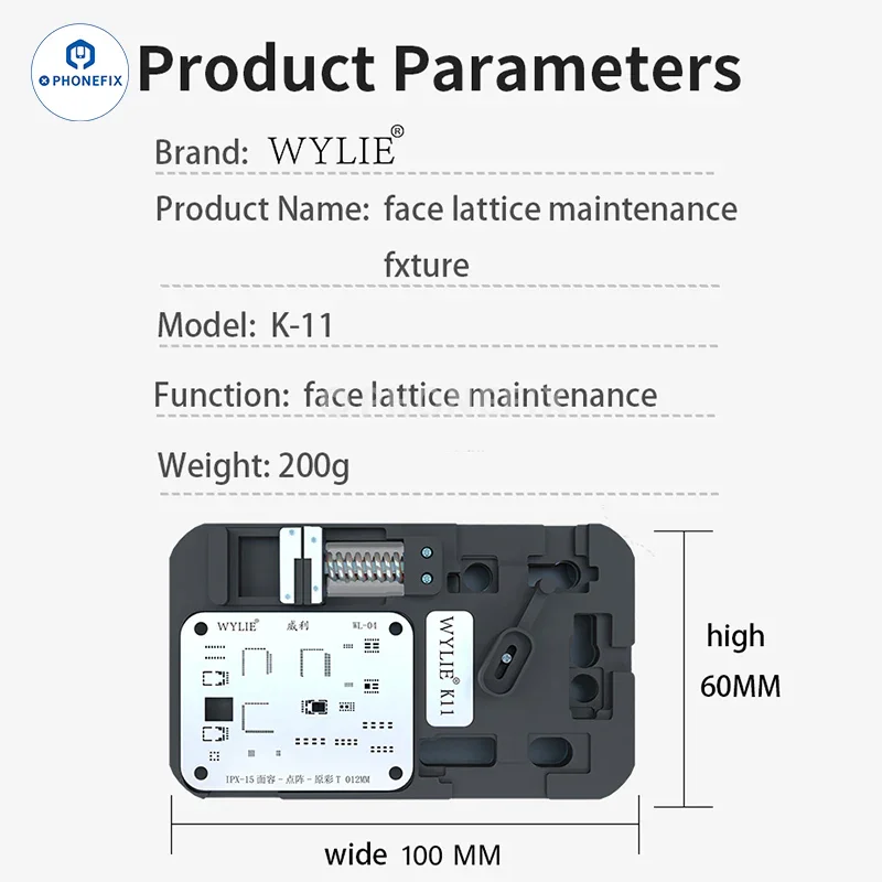 Dispositif de réparation de matrice de points Face ID WYLIE pour iPhone X-15 Pro Max
