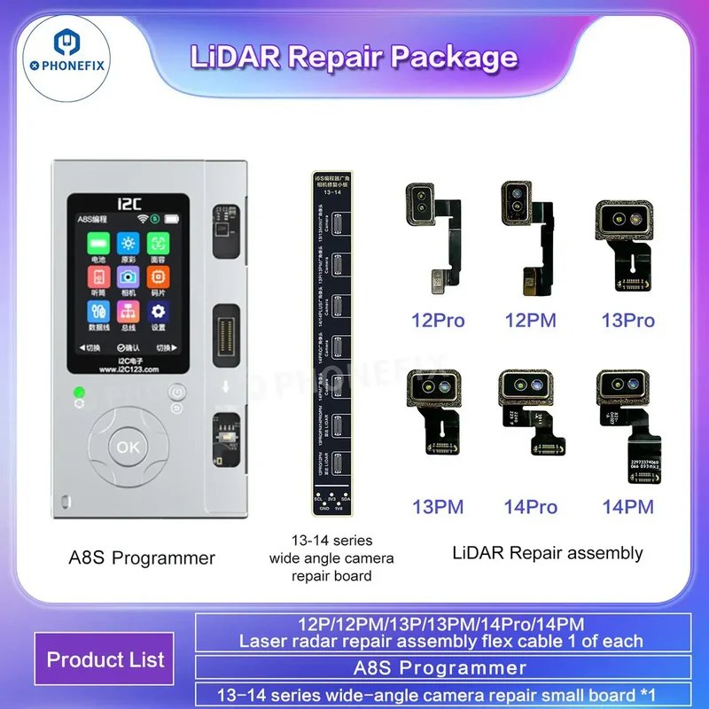 Puce de câble FPC de réparation laser LiDAR i2C pour iPhone 12-14 Pro Max