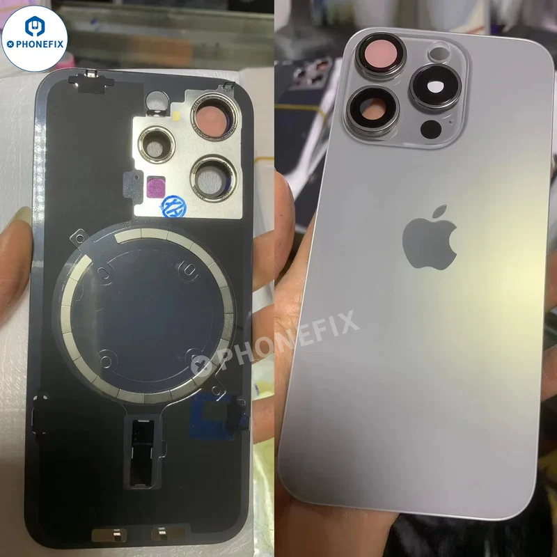 Coque arrière en verre avec aimant Magsafe pour iPhone 14-16 Pro Max