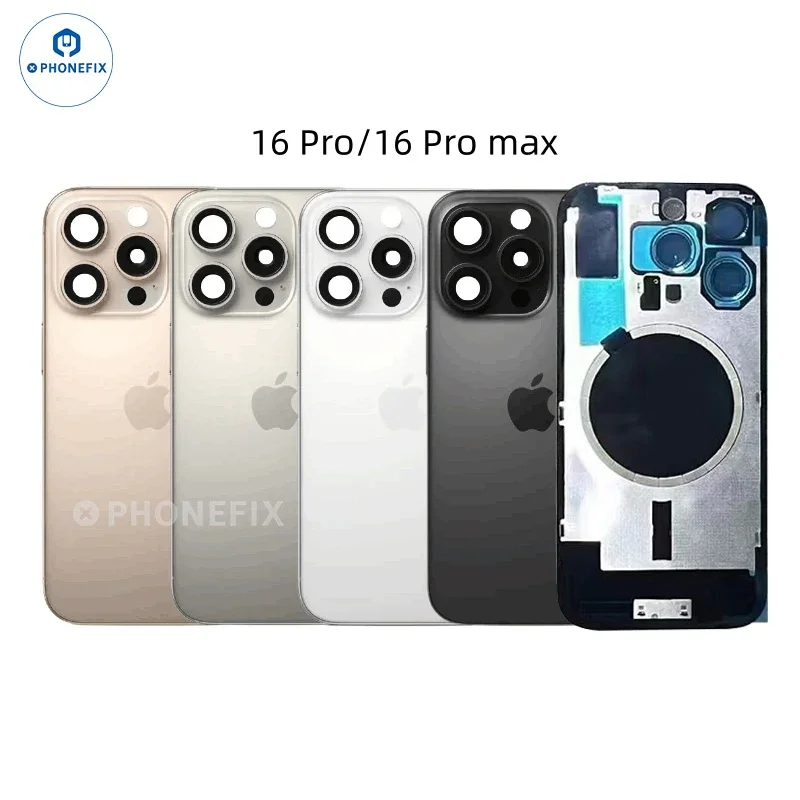 Coque arrière en verre avec aimant Magsafe pour iPhone 14-16 Pro Max
