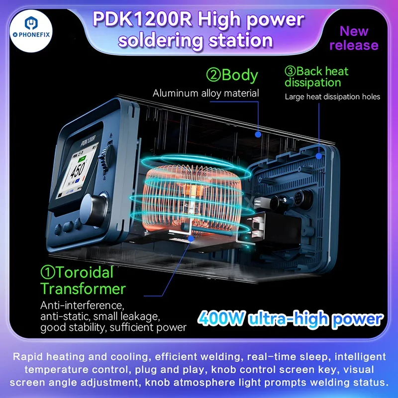 Station de soudage PDK1200R 400 W avec poignée T470 et pointes de fer C470