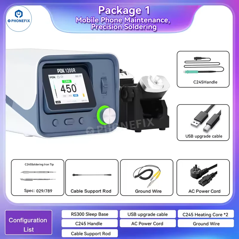 Station de soudage PDK1200R 400 W avec poignée T470 et pointes de fer C470