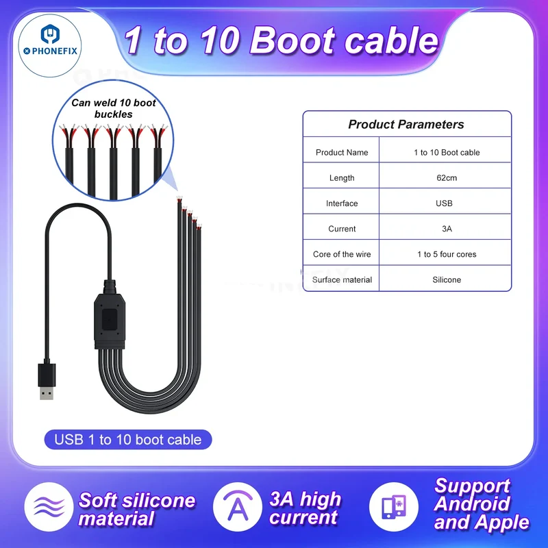 Câble d'alimentation en un clic i2C Boot Box pour iPhone et Android