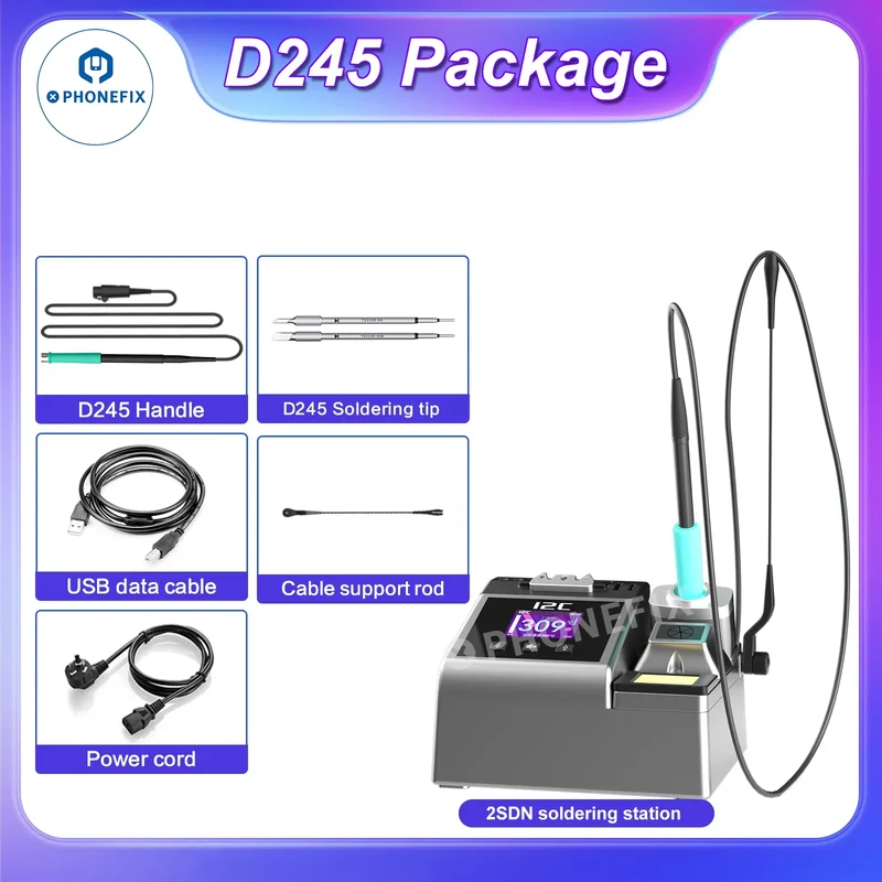 Station de soudage i180C 110SDN 250 W 2-2 V avec poignée T115 T210 T245