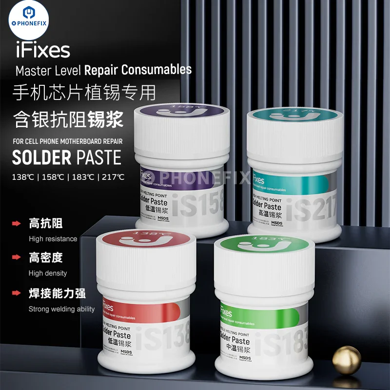 Pâte à souder iFixes 138℃ 158℃ 183℃ 217℃ Flux pour puces PCB BGA