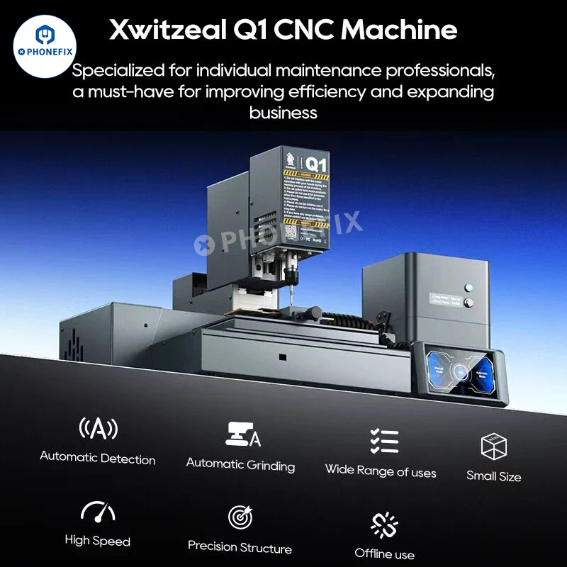 Xwitzeal Q1 Machine de meulage de puces de circuits imprimés pour appareils photo et téléphones CNC