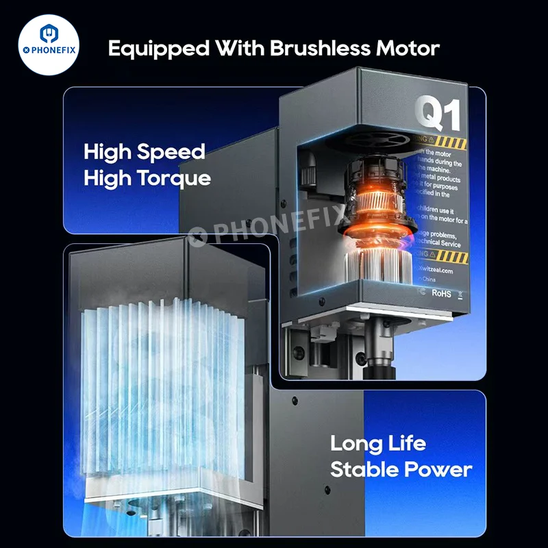 Xwitzeal Q1 Machine de meulage de puces de circuits imprimés pour appareils photo et téléphones CNC