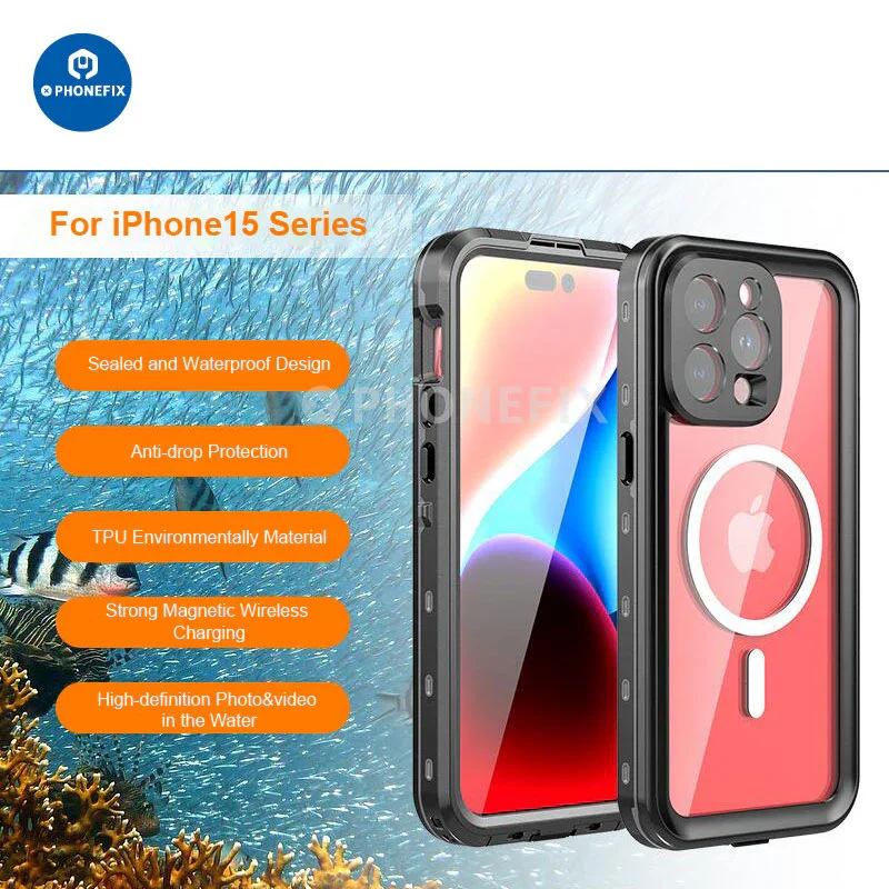 Coque de protection intégrale étanche pour iPhone 15