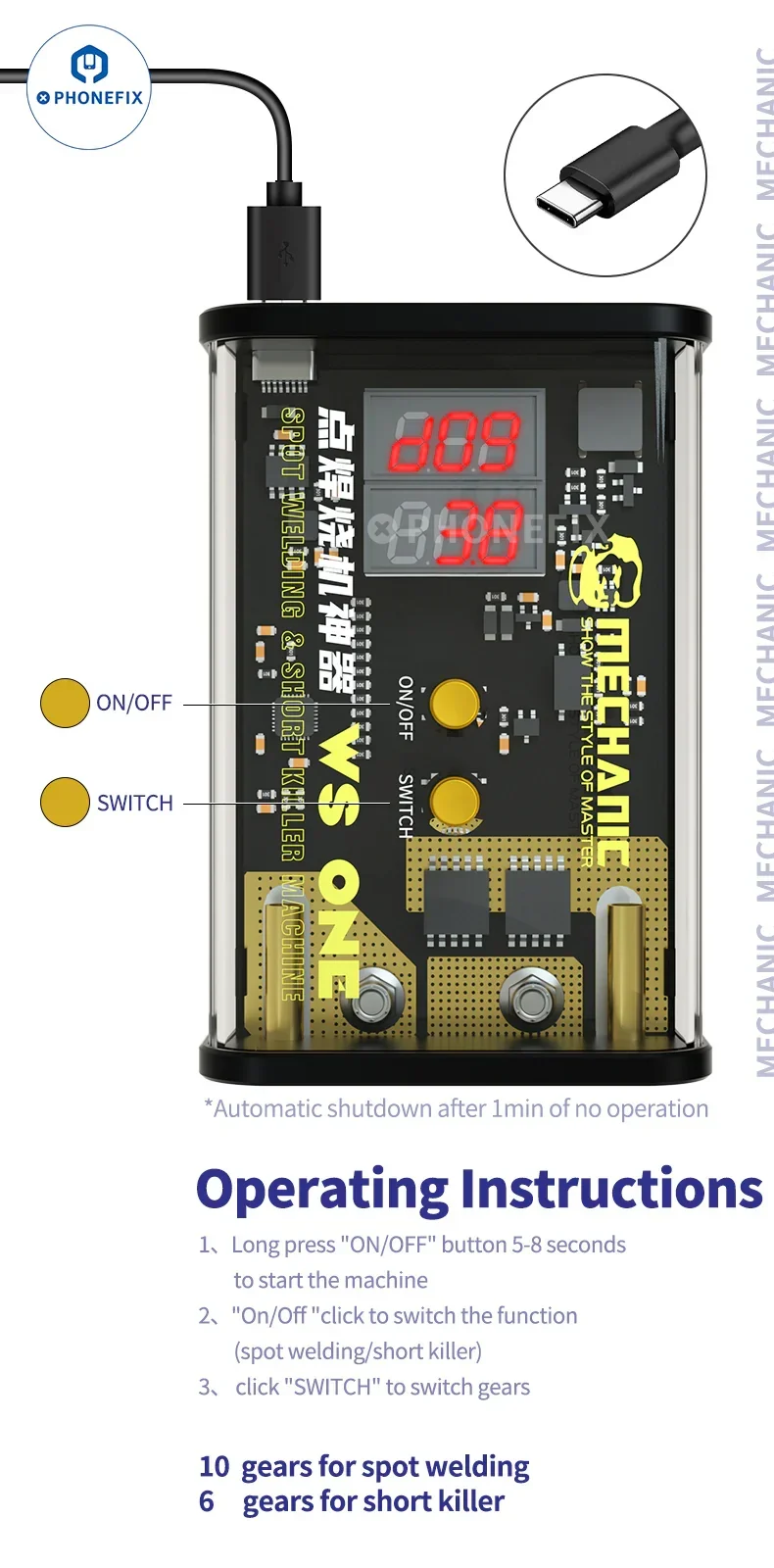 Outil de brûlage pour machine de soudage par points WS ONE Short Killer