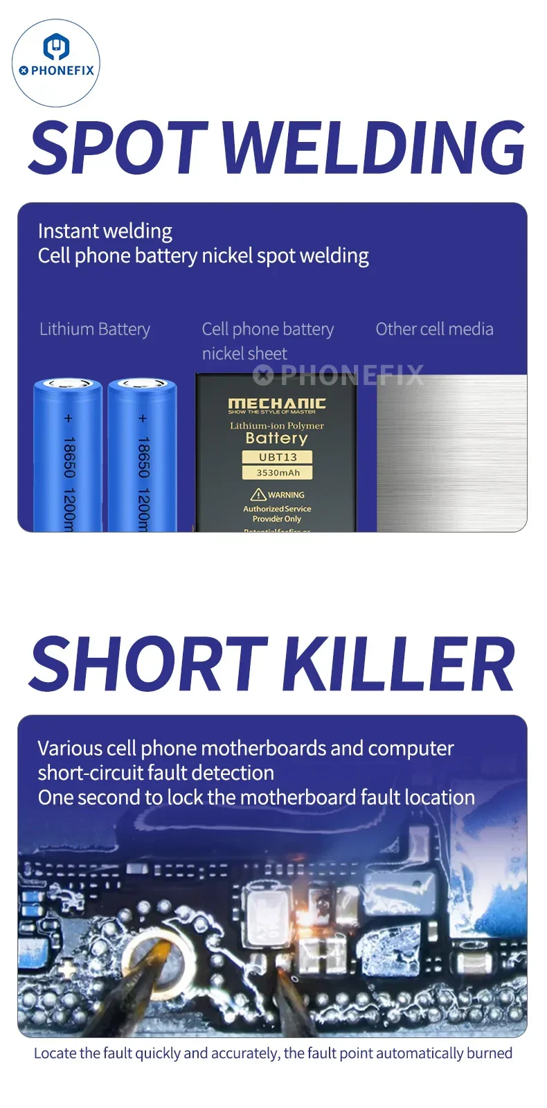 Outil de brûlage pour machine de soudage par points WS ONE Short Killer