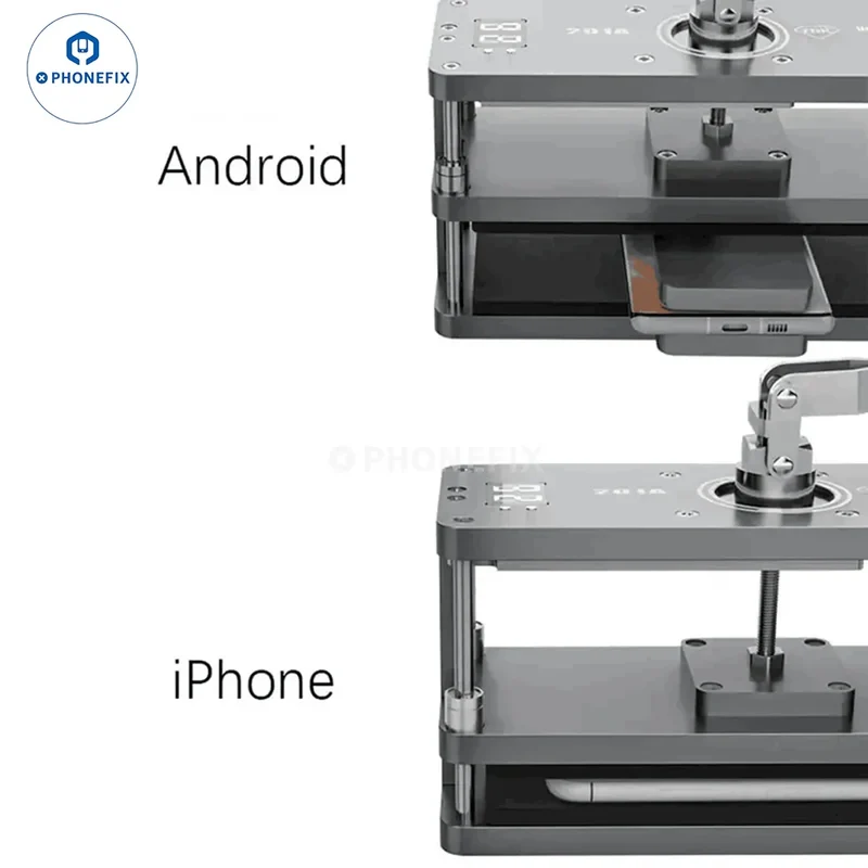 Moule rotatif de maintien de pression pour coque arrière d'écran de téléphone TBK 201A