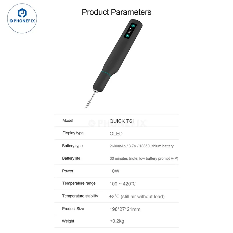 Fer à souder portable QUICK TS1, outil de soudage intelligent